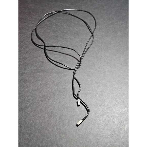 Pandora Sterling Silver Black Cord Necklace Lariat Style 40" - Picture 7 of 10